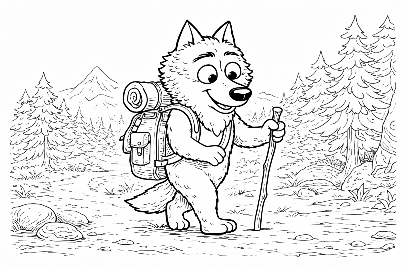 11 coloriages du loup (inspiré de la pub Intermarché) à imprimer gratuitement