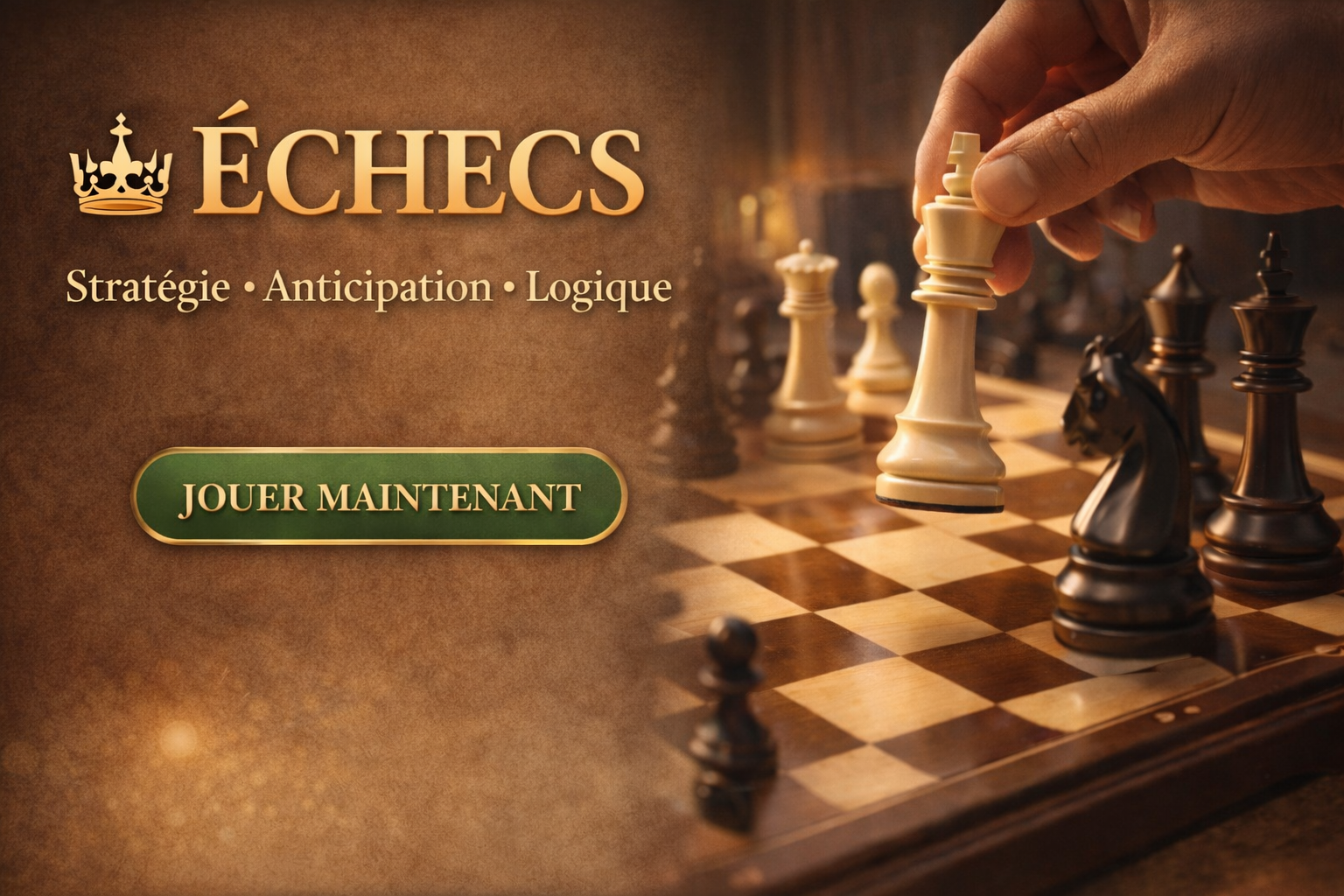 Jeu d’échecs en ligne : échiquier et pièces